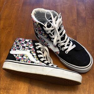 Vans Checkerboard Butterfly High-Top Sneakers Size 8